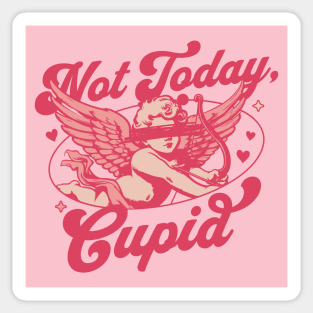 Not Today Cupid - Anti Valentines Day Funny Retro Valentines Sticker